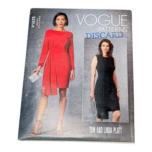 Vogue Sewing Pattern V1675 Size 14-22 Red Black Dress Tom Linda Platt Uncut
